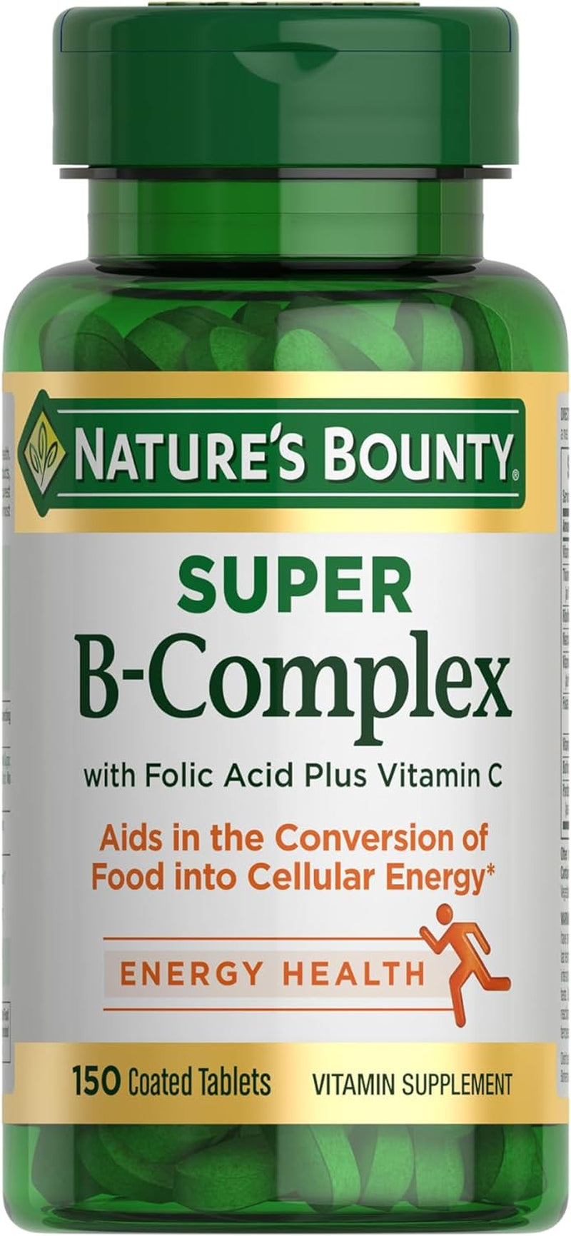 Super B Complex with Vitamin C & Folic Acid, Immune & Energy Support, 150 Tablets