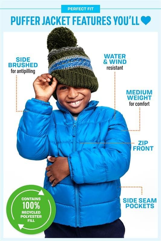 Boys' Big Kid Medium Weight Puffer Jacket, Wind, Water-Resistant Seasonal