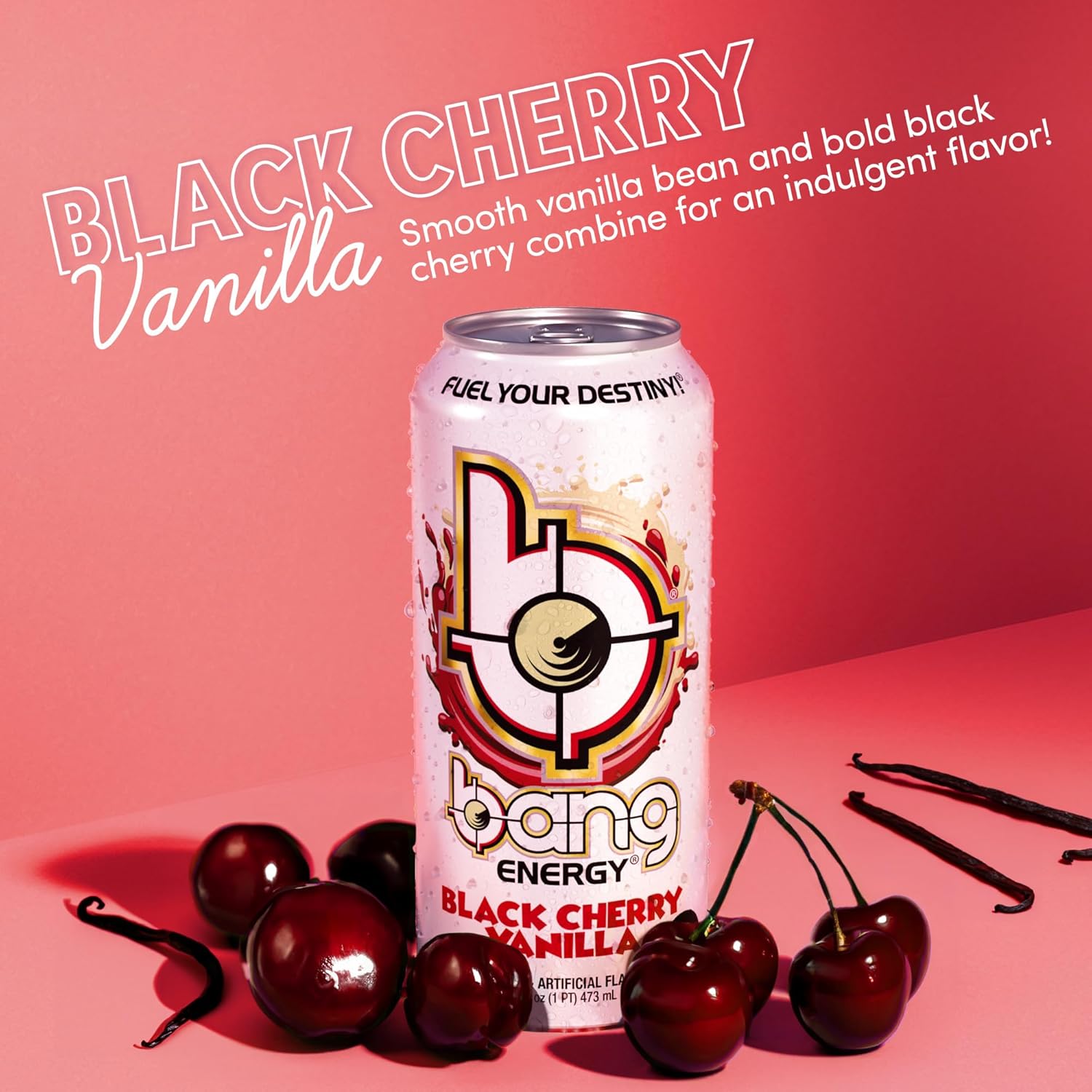 Energy Black Cherry Vanilla, Sugar-Free Energy Drink, 16-Ounce (Pack of 12)