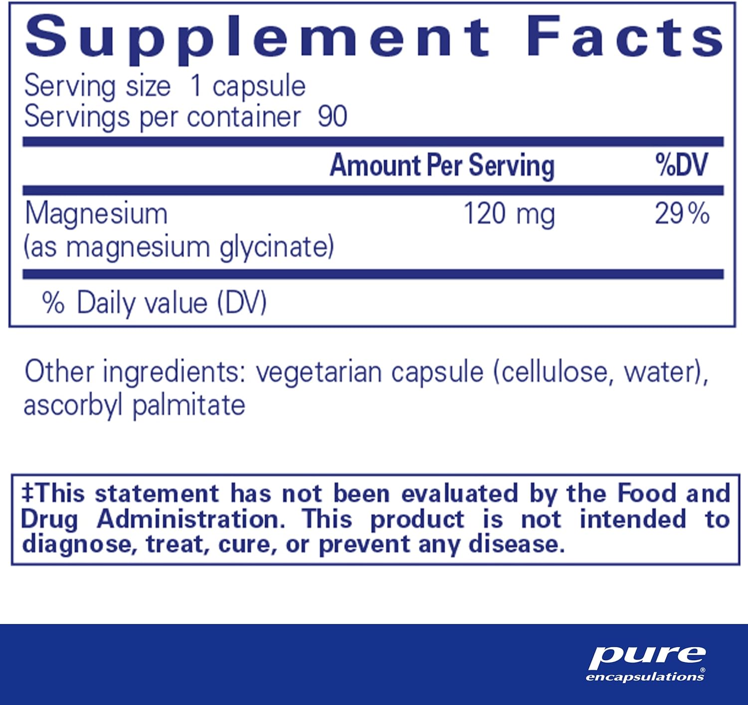 Magnesium (Glycinate) - Supplement to Support Stress Relief, Sleep, Heart Health, Nerves, Muscles, and Metabolism* - with Magnesium Glycinate - 90 Capsules