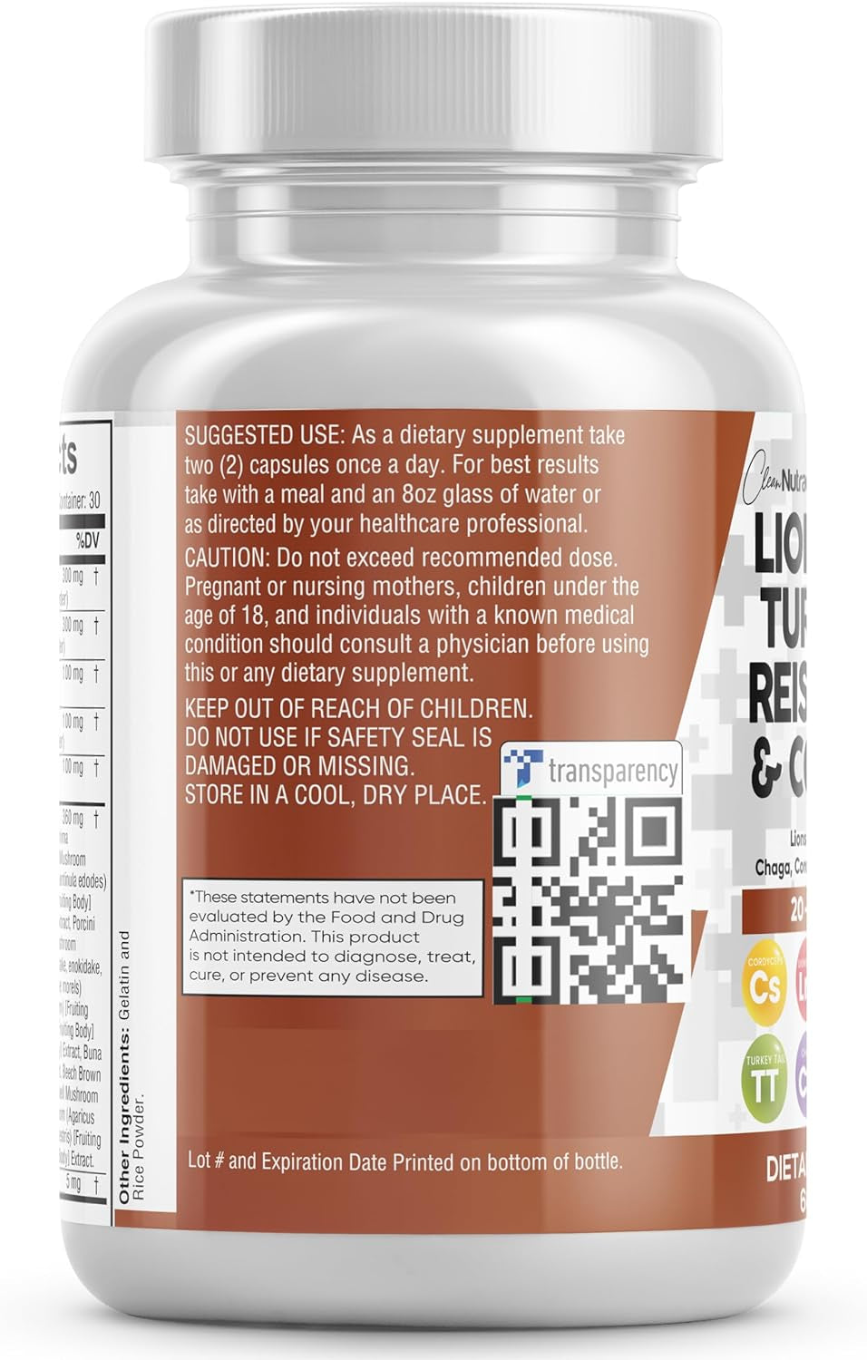 Lions Mane 3000Mg 20In1 Mushroom Supplement with Turkey Tail 2000Mg Reishi 1000Mg Cordyceps Chaga 1000Mg Maitake Meshima Poria Cocos Shiitake Oyster Porcini Enoki 60 Count